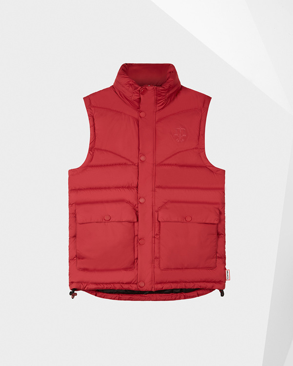  Hunter men's original puffer gilet : military red