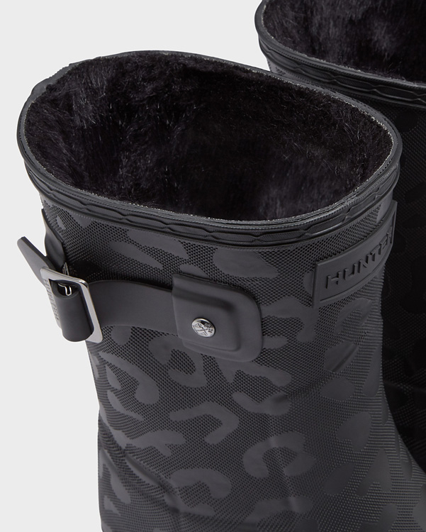  Hunter women's original insulated refined short wellington boots : black