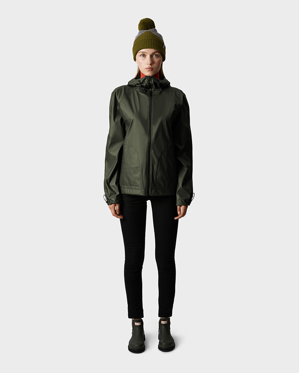  Hunter original rubberised windcheater : dark olive